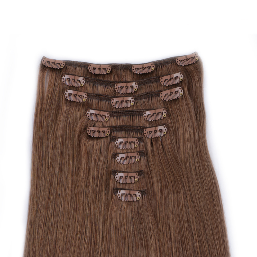 china clip in human hair extension factory QM121